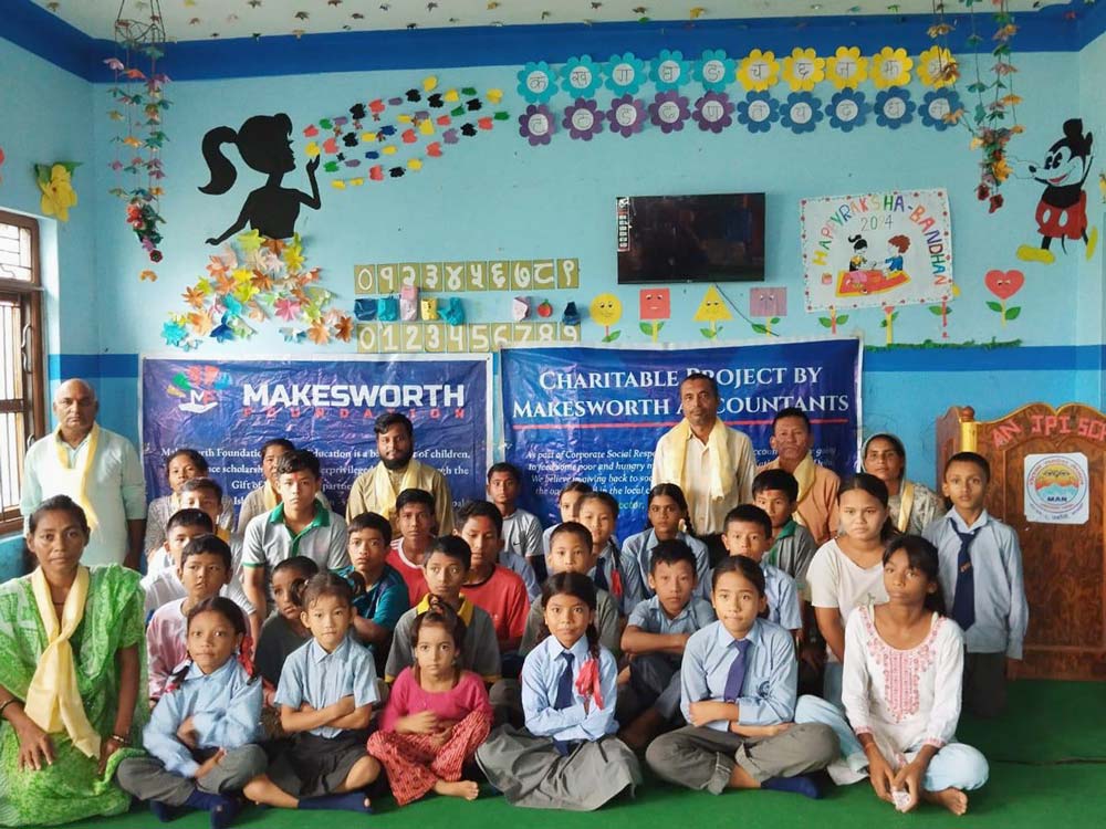 Sponsoring the Full Time Education of 25 school-age children for the entire year through Makesworth Foundation