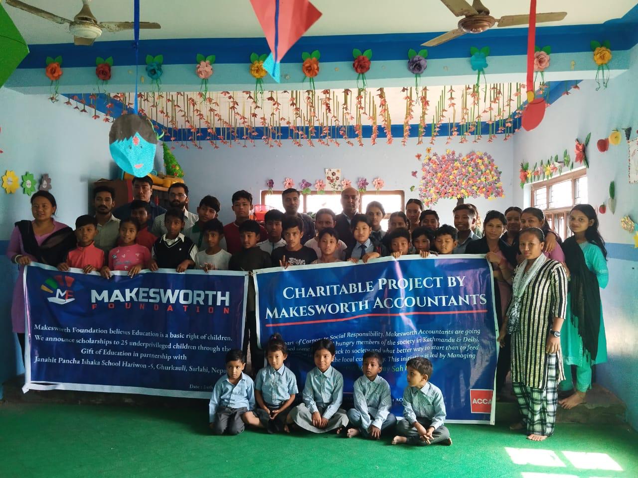 Sponsoring the Full Time Education of 25 school-age children for the entire year through Makesworth Foundation