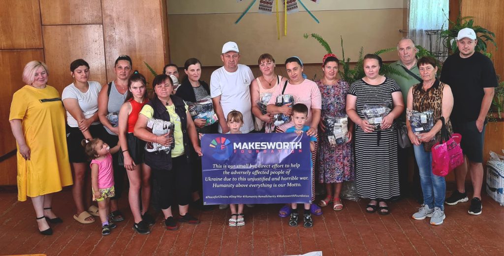 Donated gifts to the poor family of Kostinti Village in Storozhynets, Chernivtsi.